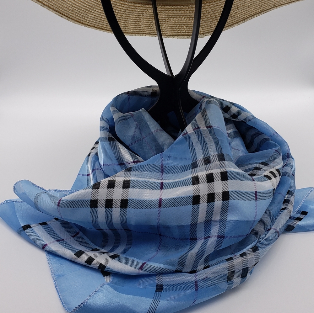 Blue Silk Scarf